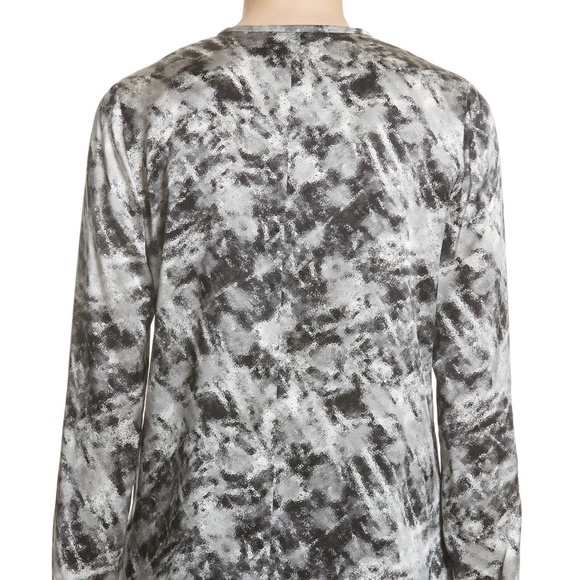 Lafayette 148 New York Eli Print Italian Silk Neck Blouse Long Sleeve,Size S,NEW - Picture 2 of 11